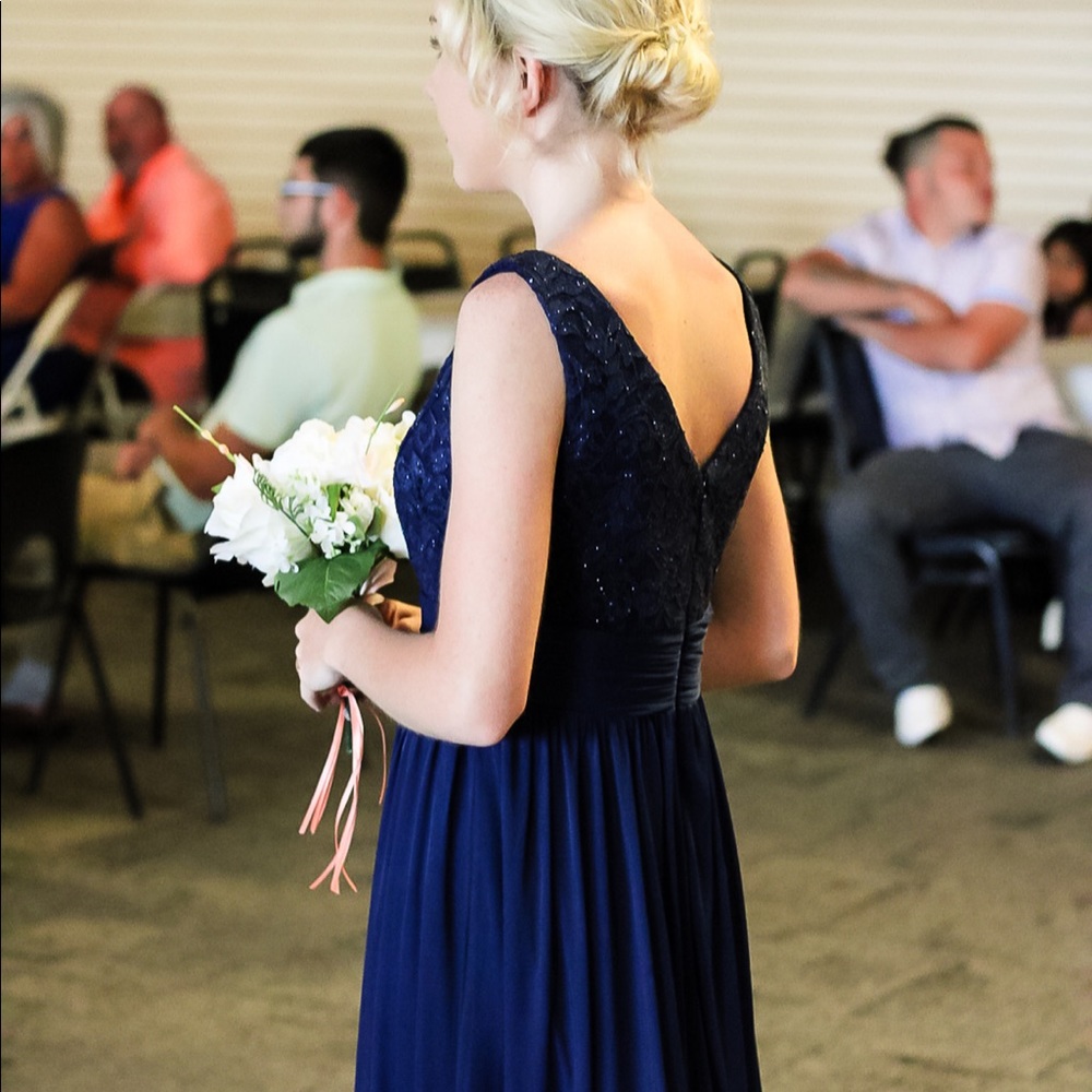 navy blue brides made dress